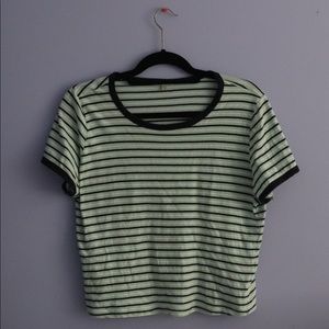 charlotte russe mint striped ringer tee